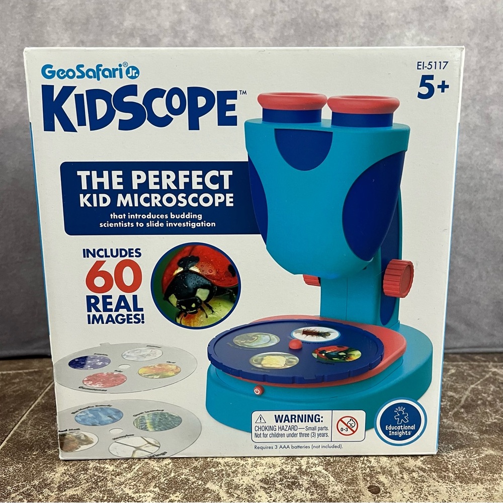 Kidscope Microscope Educational Gift‎ for Kids Ages 5+ 60-Images LED Light Class